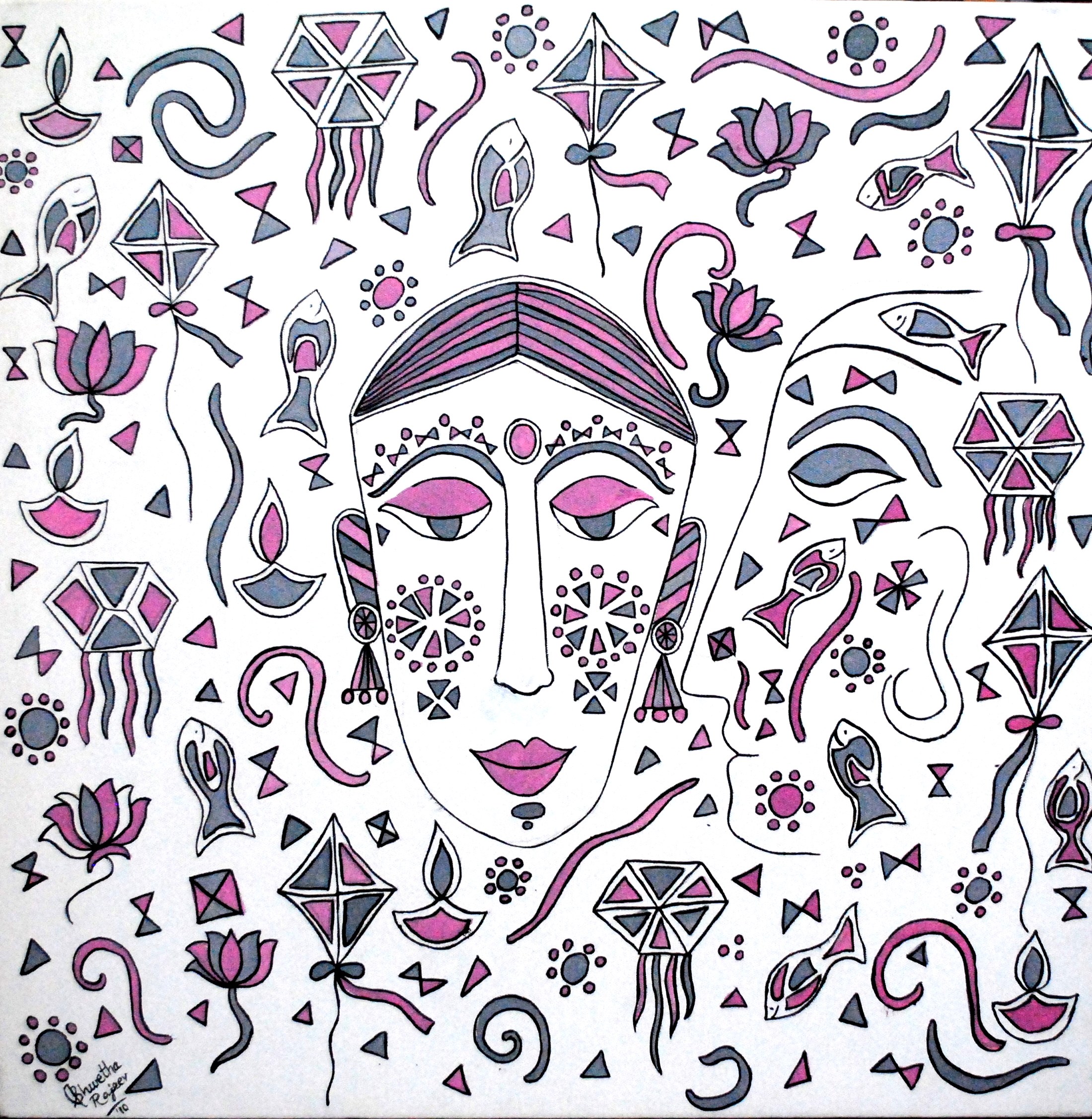 Into_her_world_acrylic_on_canvas_24x24